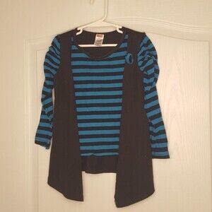 Fisher Price Blue Black Striped Shirt Vest